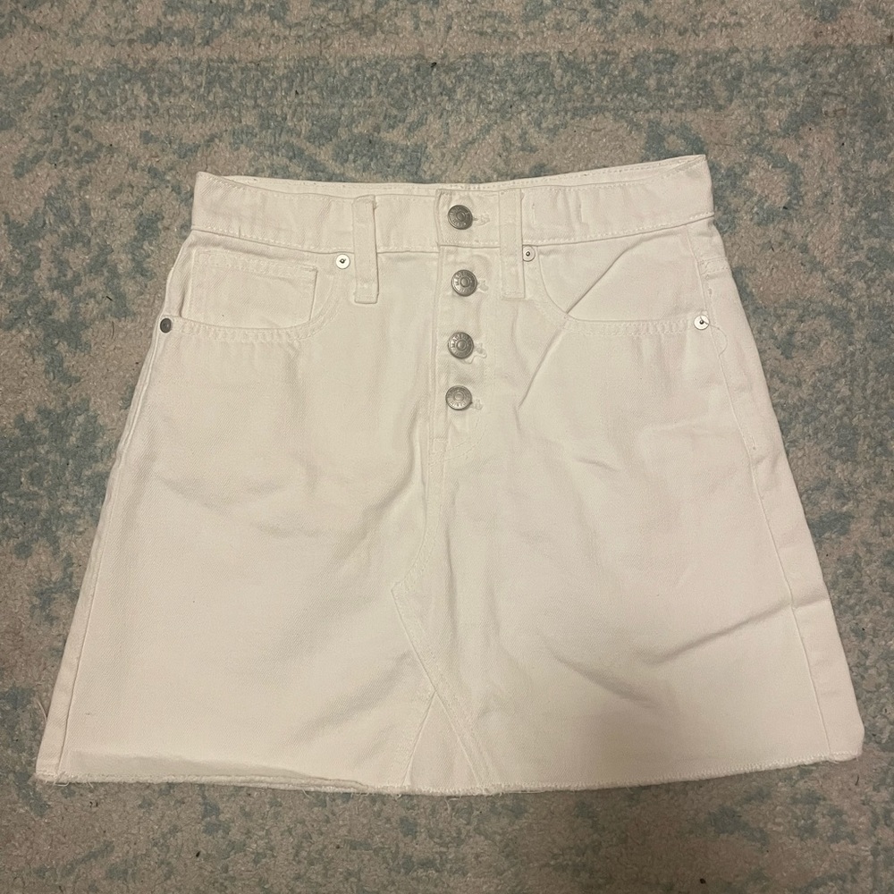 White Denim Madewell Skirt Button Front Closure